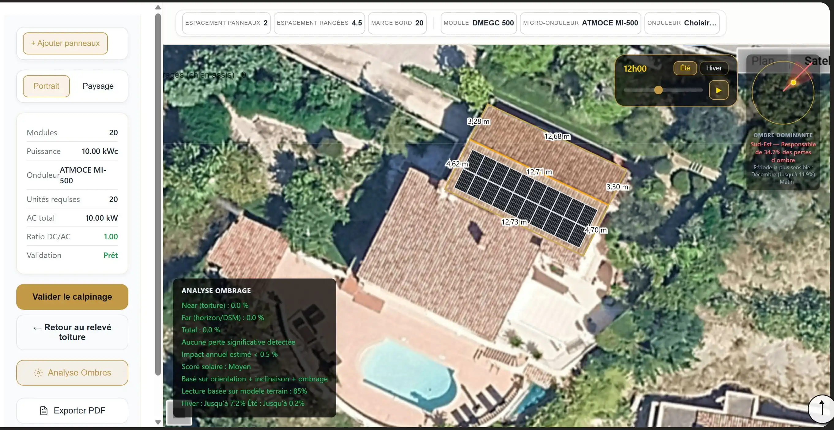 Extrait de calepinage SolarGlobe, consulter l’exemple d’étude complet