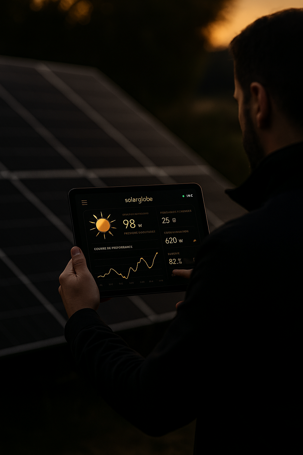 Illustration premium Solarglobe – suivi et contrôle de l’énergie solaire